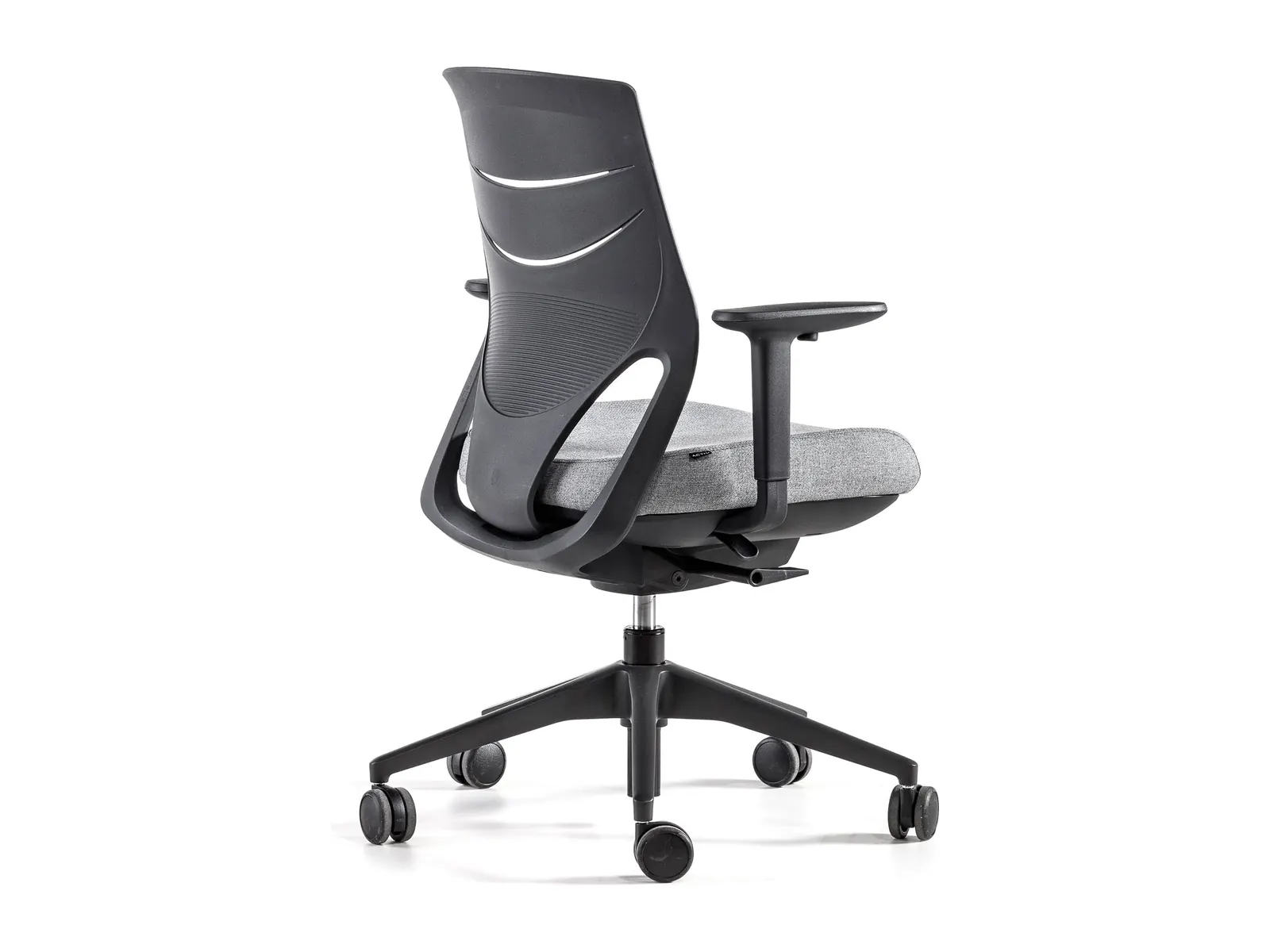Actiu Efit en negro, vista lateral del respaldo flexible