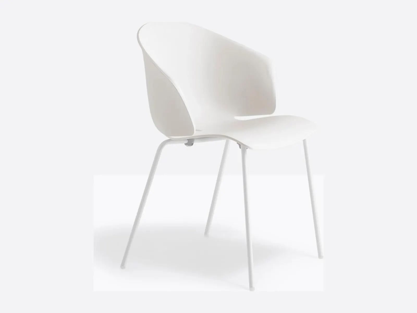 Pedrali Grace 410, sillón apilable de carcasa en color blanco