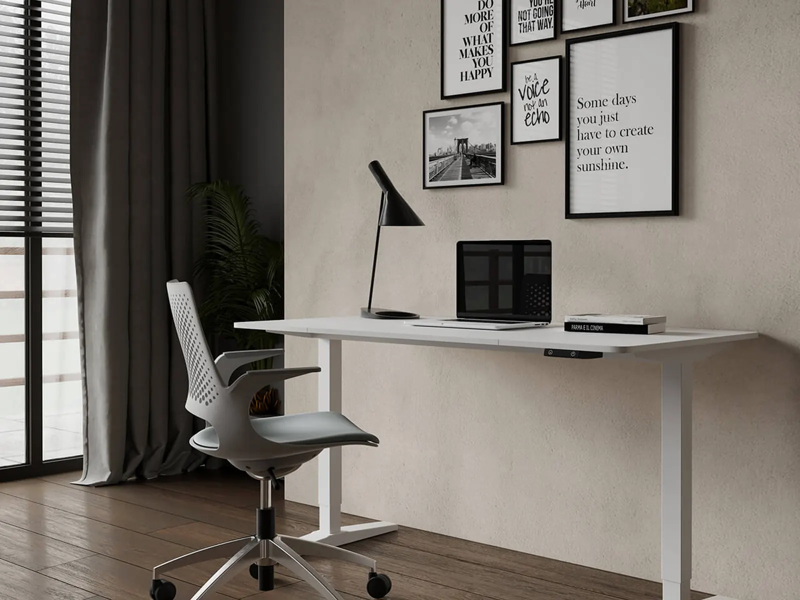 Solver Space Flap, escritorio en un espacio de teletrabajo en casa
